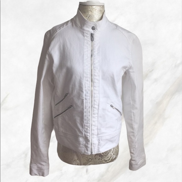 Banana Republic White Jean Jacket size Medium - Picture 1 of 9